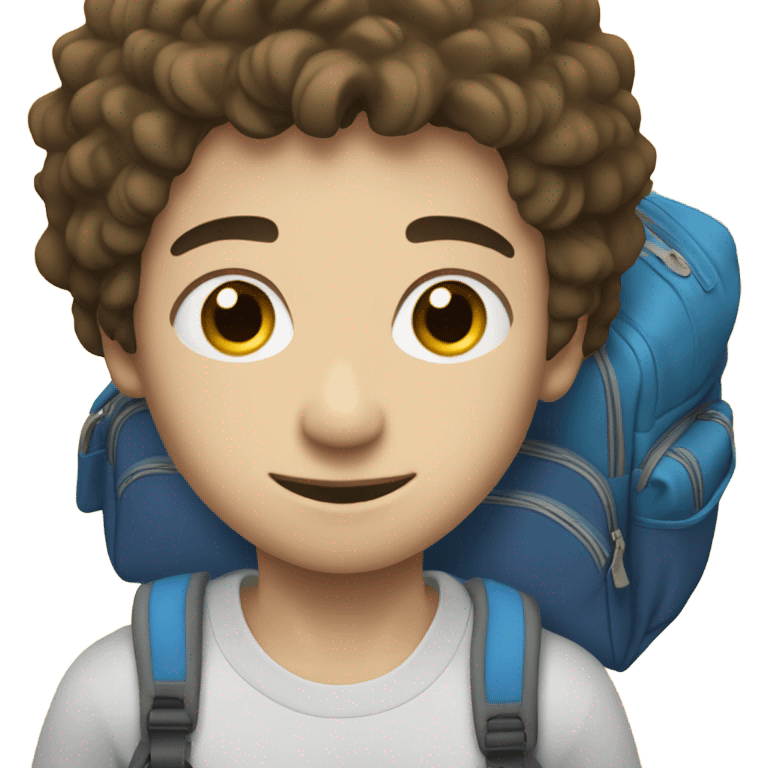 white skin young guy with sport bag in his right hand emoji