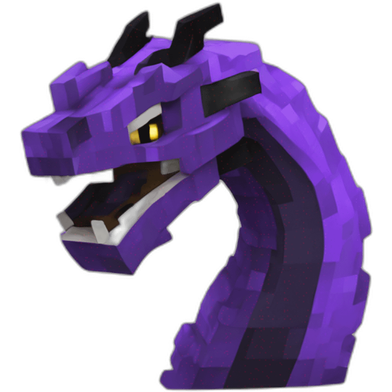 Dragón del End morado y negro Minecraft emoji