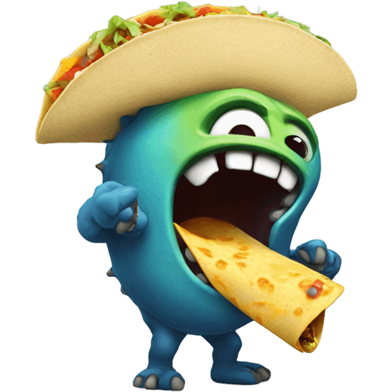 Monster eating a taco emoji