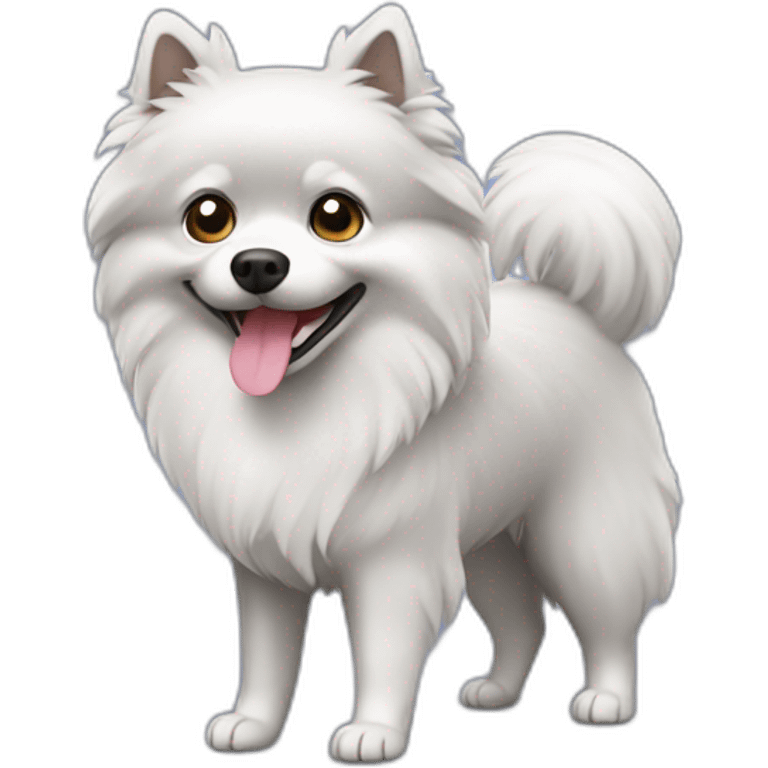 Gray small spitz walking emoji