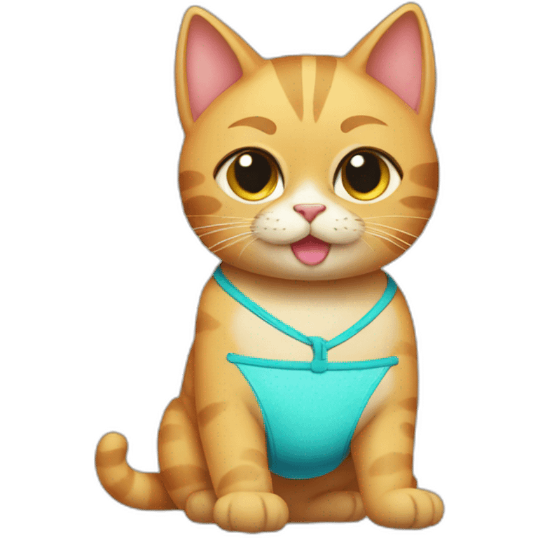 Cat in bikini emoji