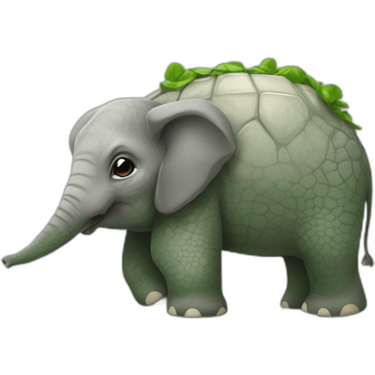 Éléphant sur tortue emoji