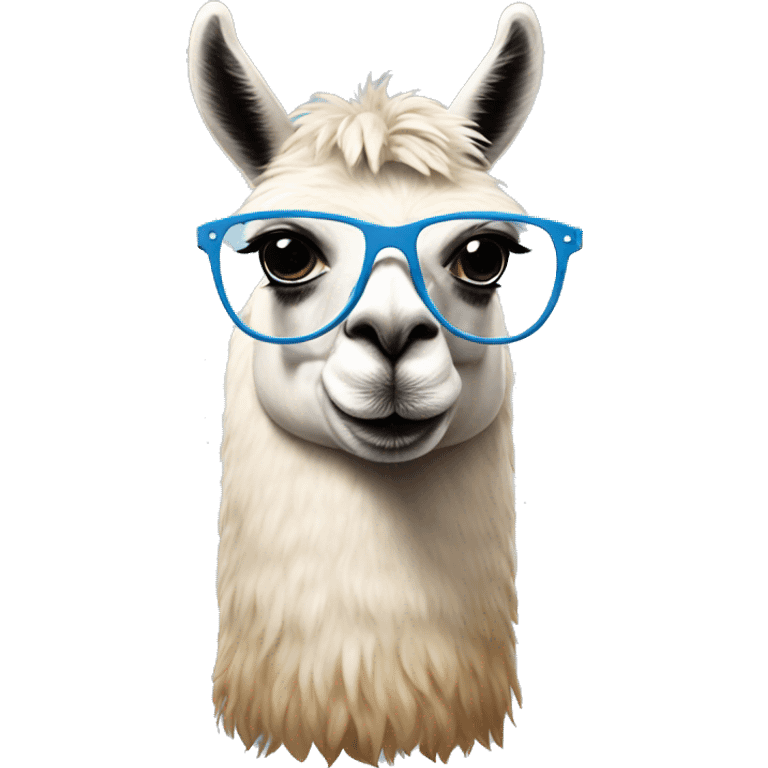 Llama with star shaped glasses emoji