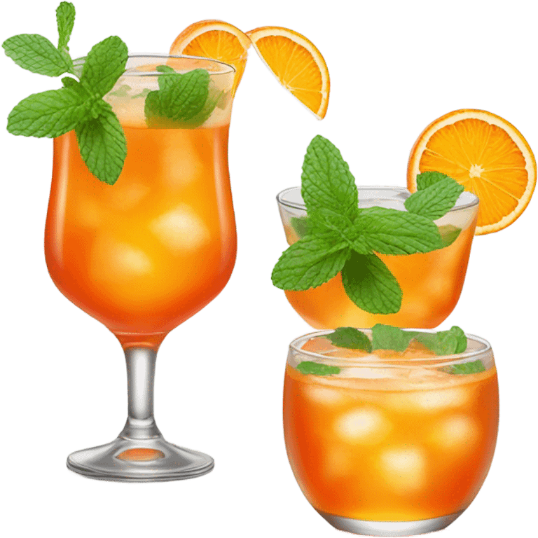 Three orange cocktails emoji