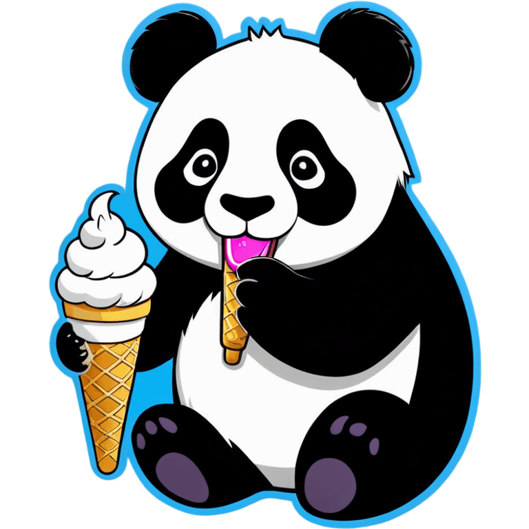 Panda eating ice cream emoji