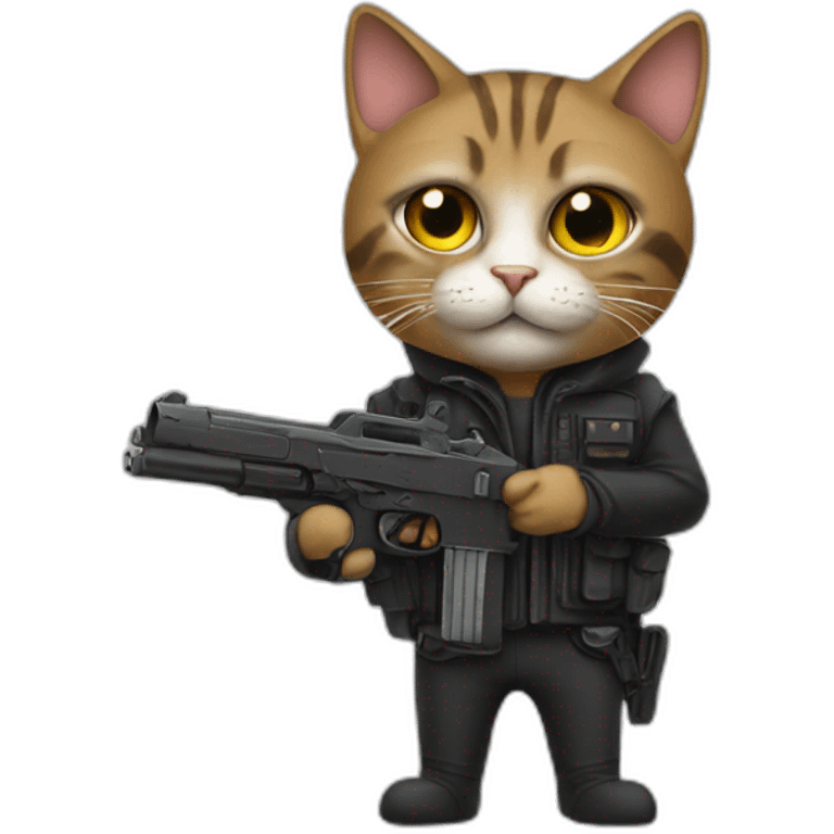 cat with a gun emoji