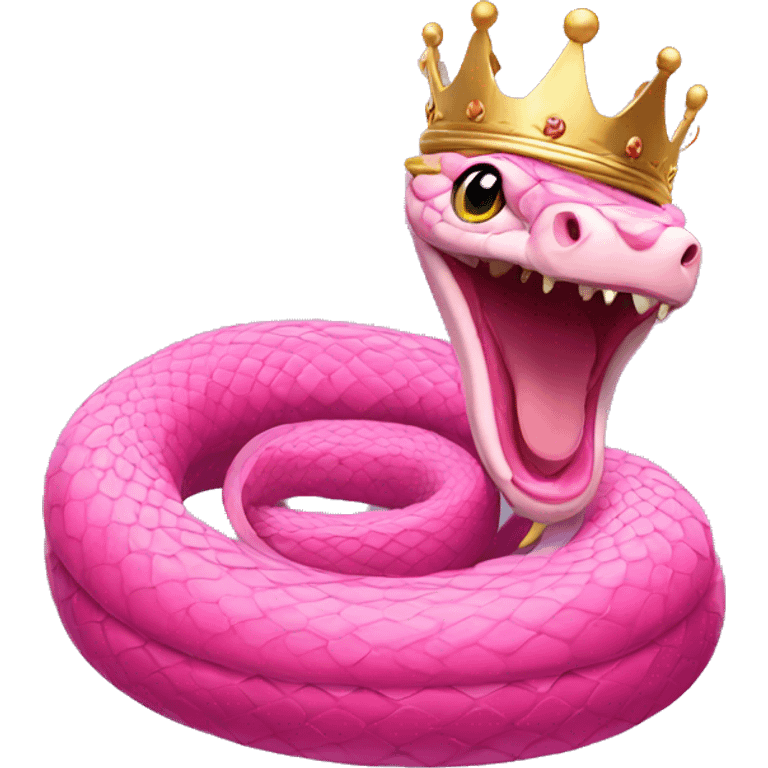 Pink snake with queen’s crown emoji