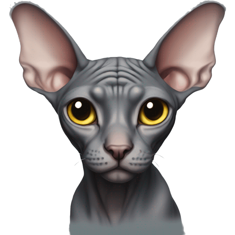 Dark grey sphynx emoji