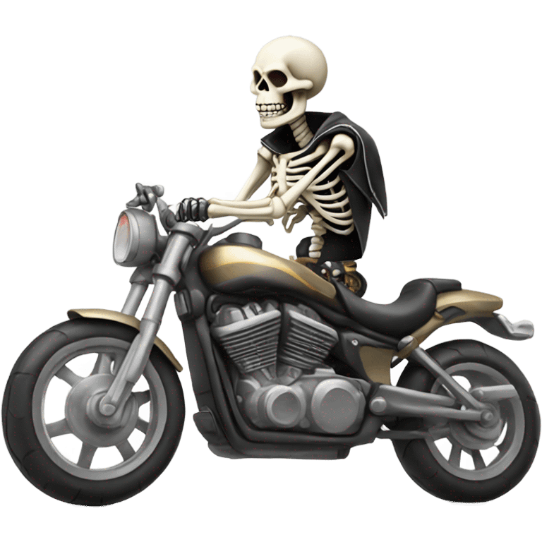 Skeleton on motorcycle  emoji