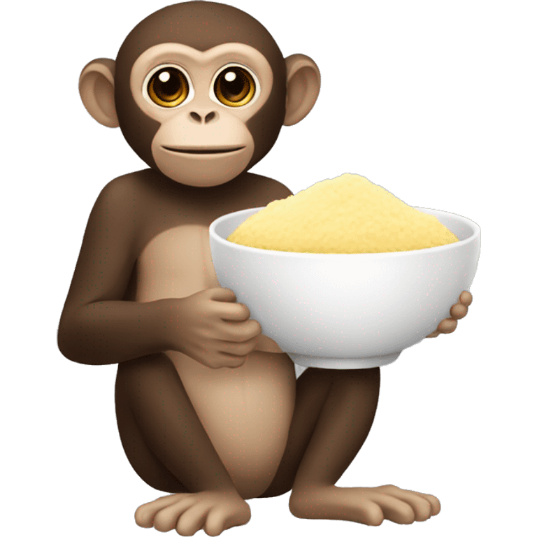 monkey with a bowl of fufu emoji