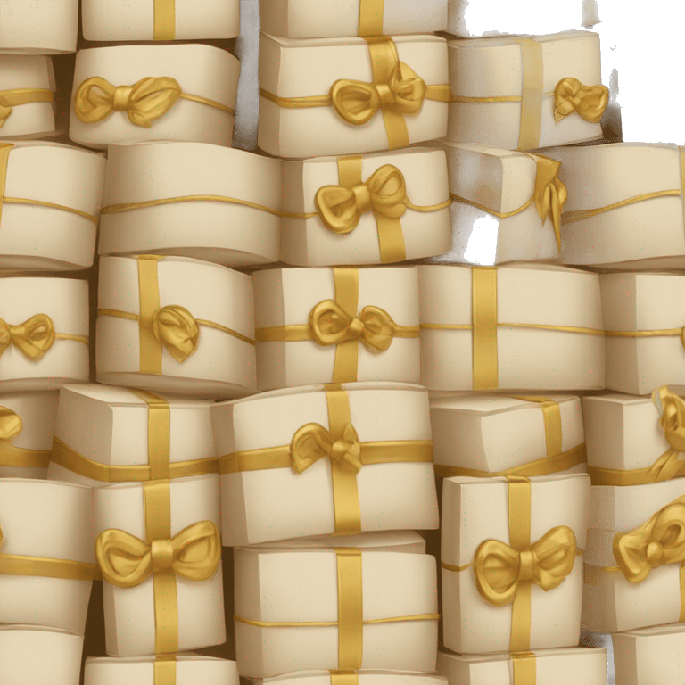 beige books stacked up and tied together by a golden bow emoji