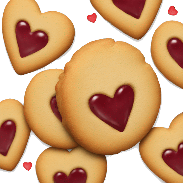 Cookies with jam hearts emoji