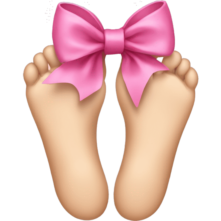 feet with pink bow emoji