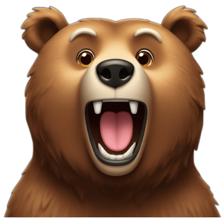 Brown bear with mouth open emoji