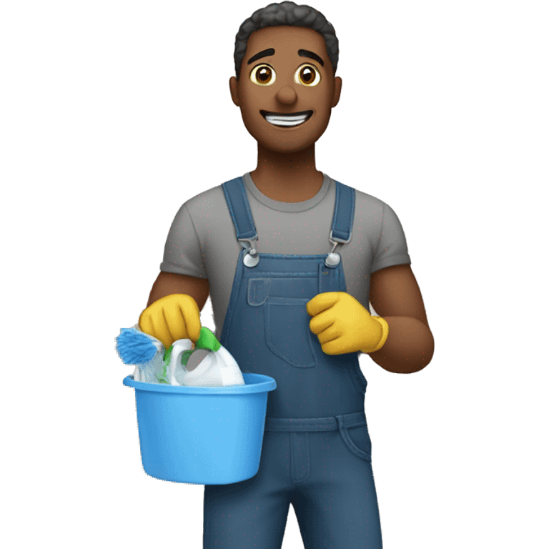 A man cleans house  emoji