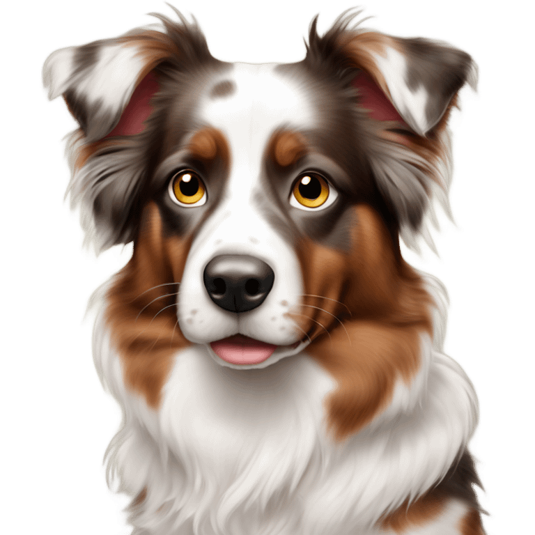 Red Merle Aussie with blue eyes emoji