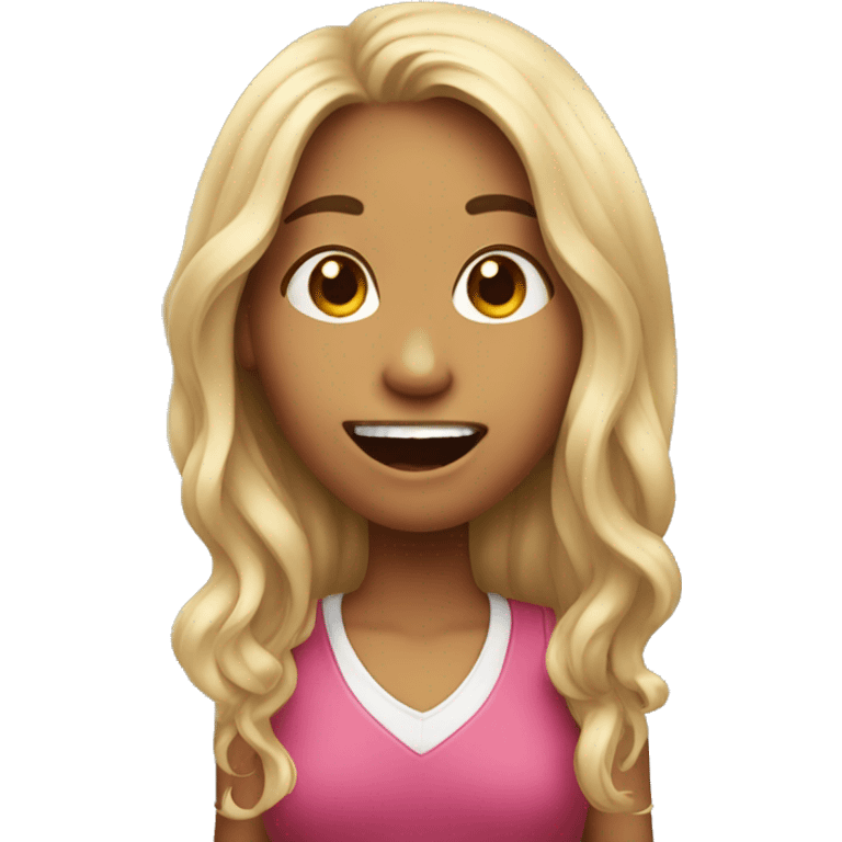 girl with long hair tongue out emoji