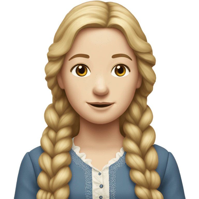 Mary Ingalls with long blonde hair pretty and detailed and realistic emoji