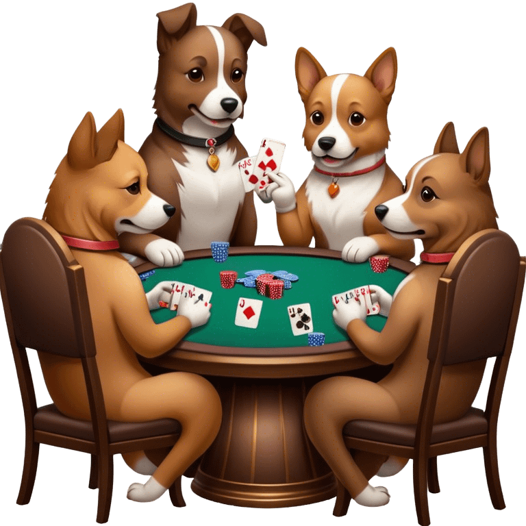 Dogs playing poker emoji