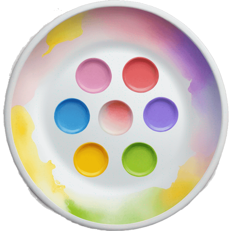 watercolor mixing plate  emoji