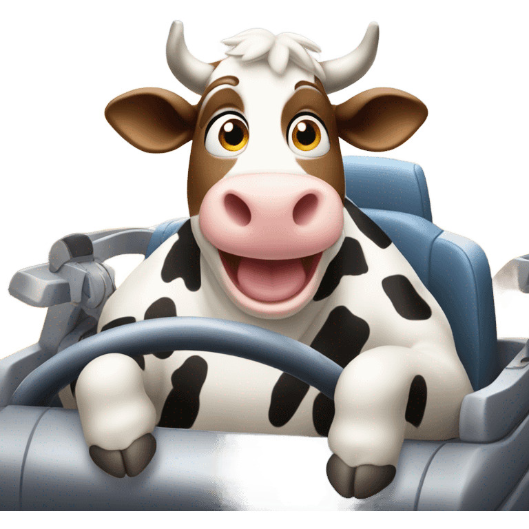 Cow riding a rollercoaster emoji