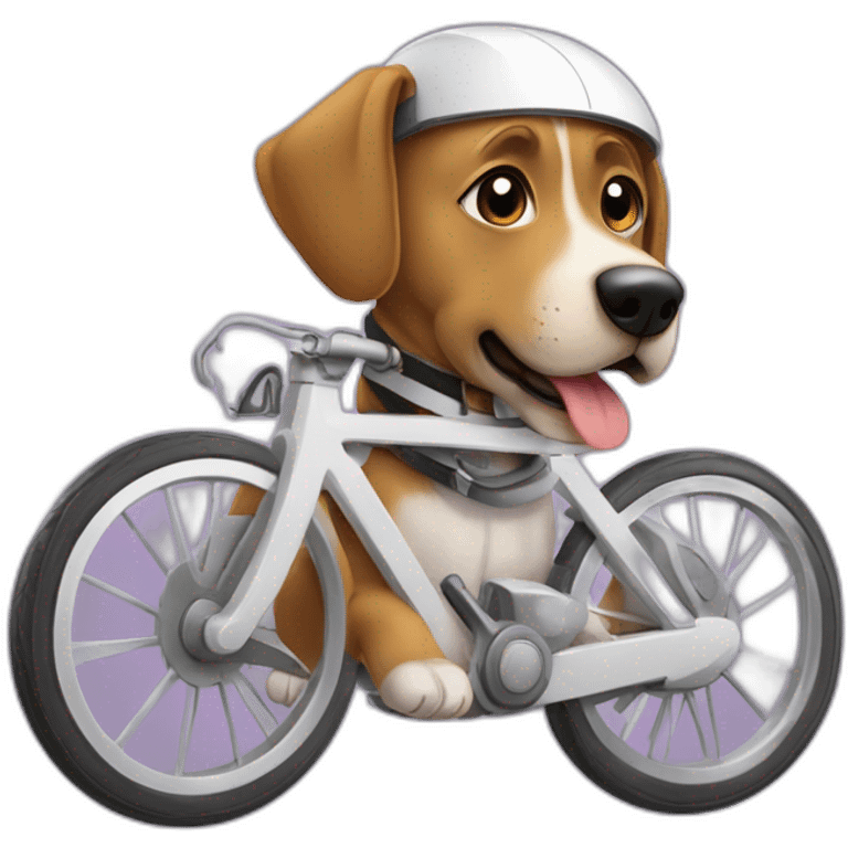 Chien qui pilote un vélo dans l espace emoji