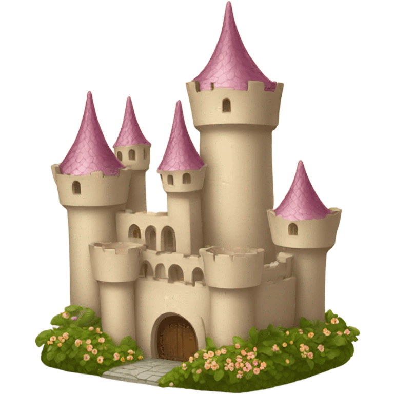 Fairy beige castle flowers emoji