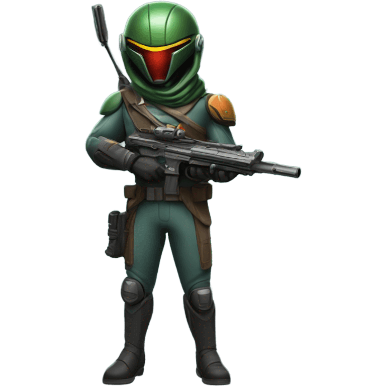 Martian secret service bounty hunter aiming rifle emoji