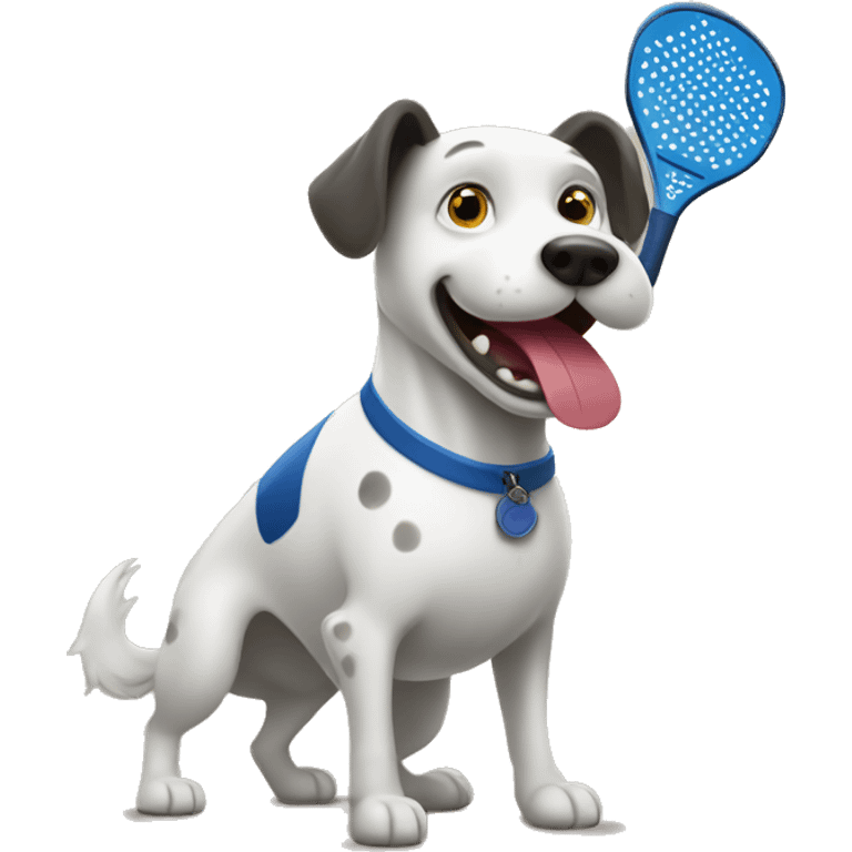 Dog playing pickleball emoji