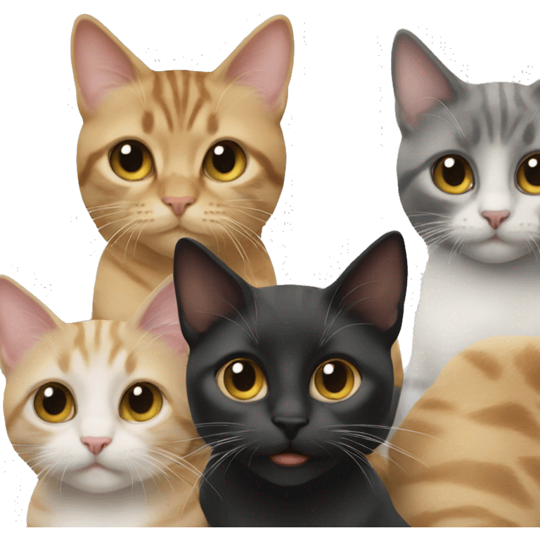 3 cats at a birthday party emoji