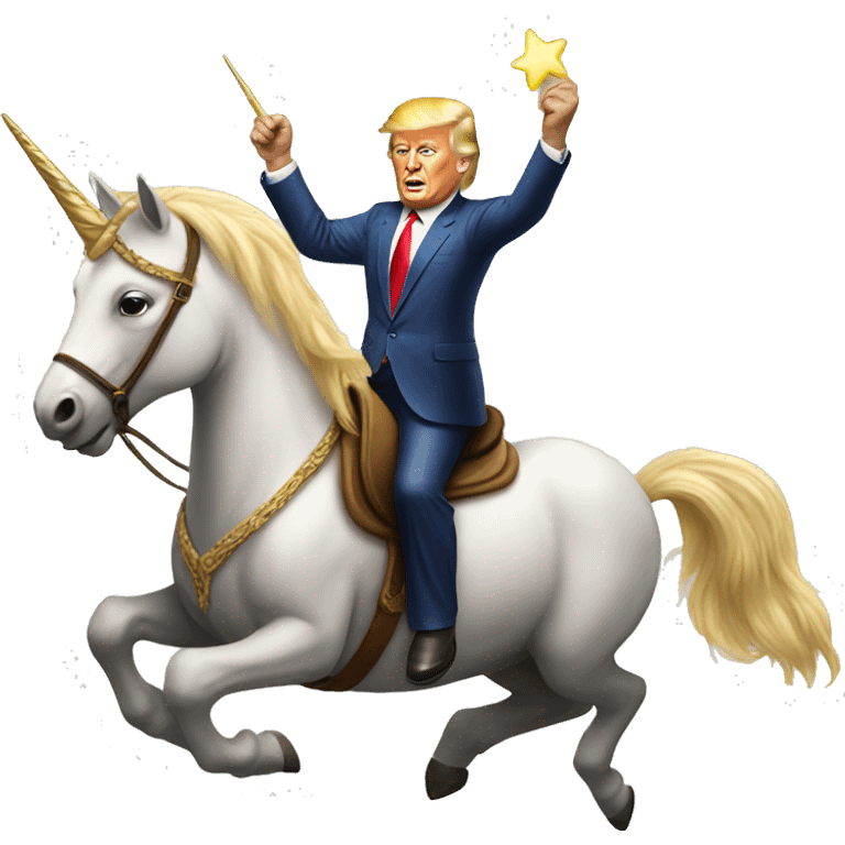 Donald Trump riding a unicorn  emoji