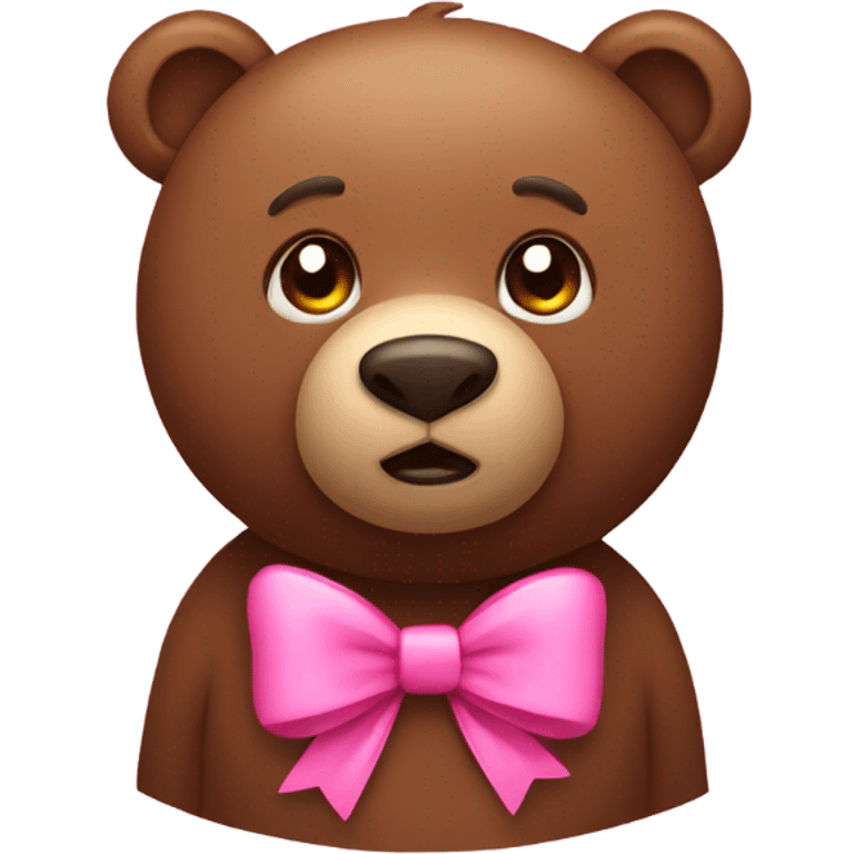 Brown bear with pink bow  emoji