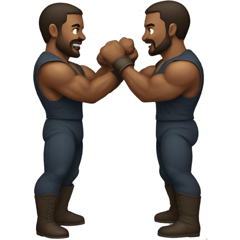 Two strong men fighting emoji