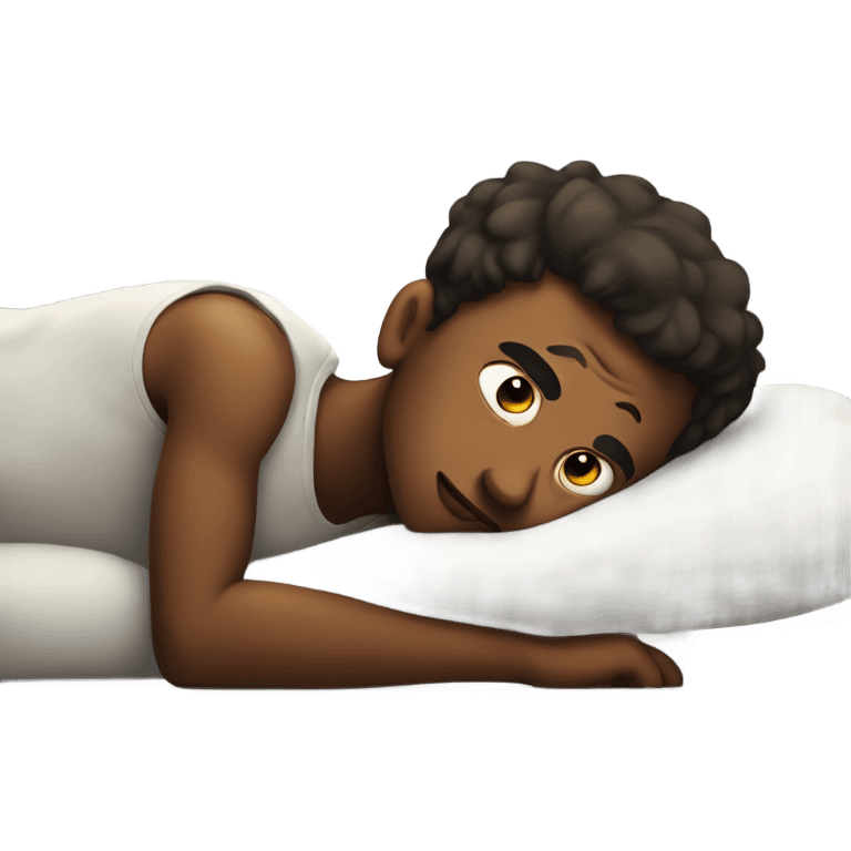 boy lying on stomach looking thinking 1 more day? emoji