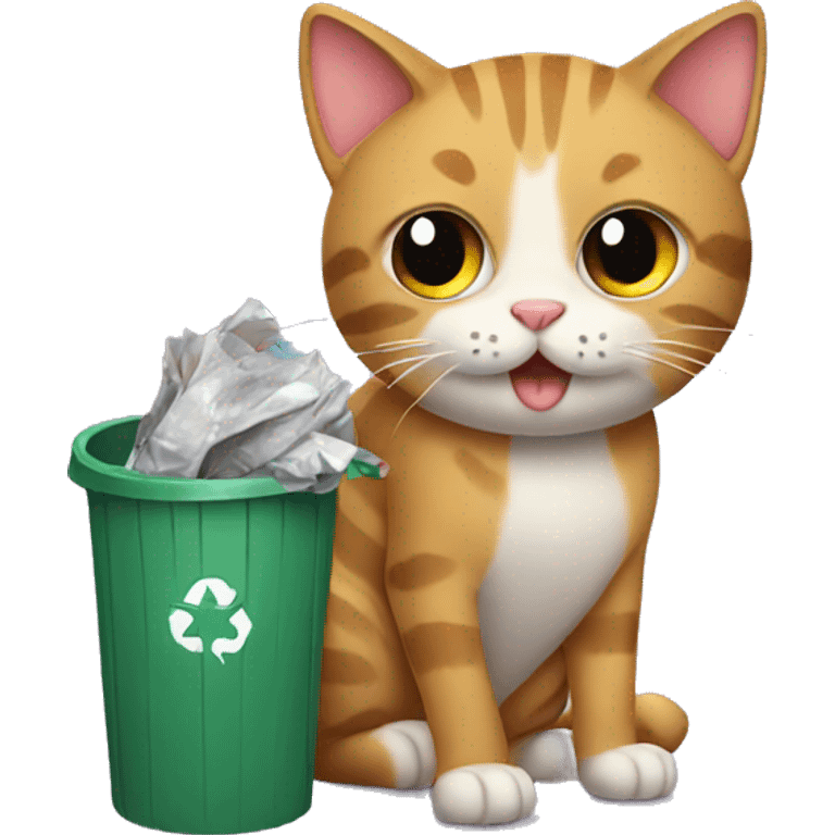 cat with trash emoji