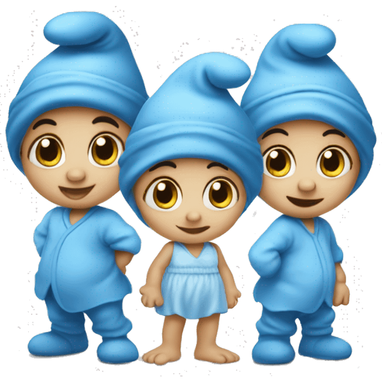 three baby smurfs emoji