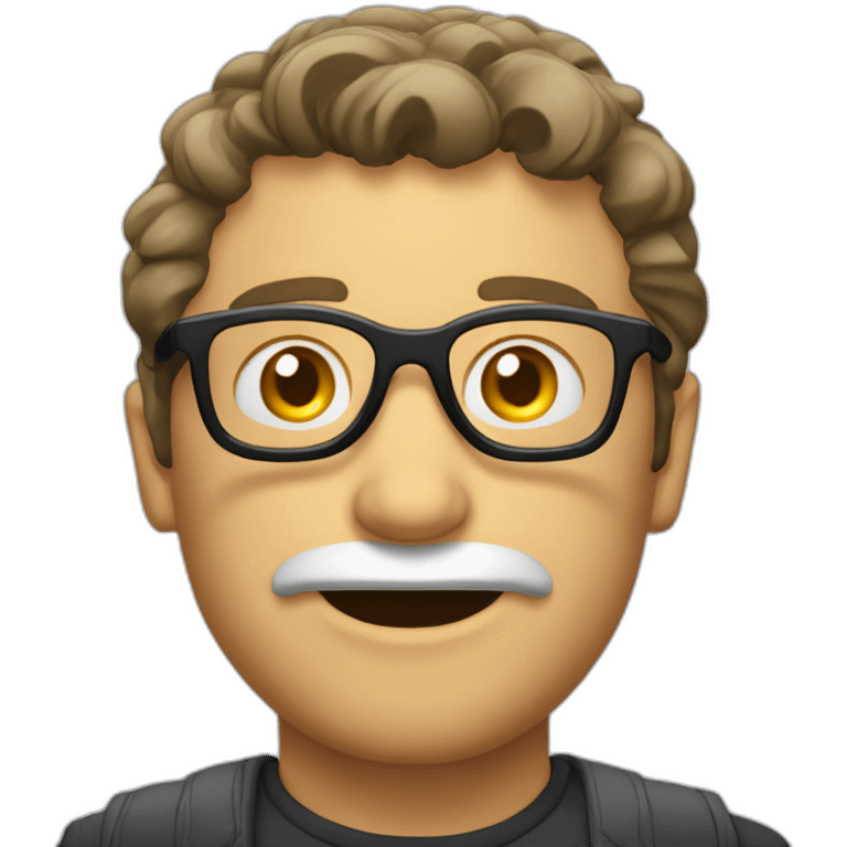 Gordo calvo con gafas emoji