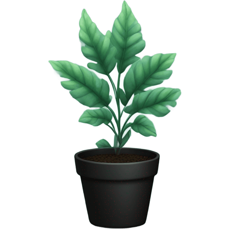 teal plant in black pot emoji