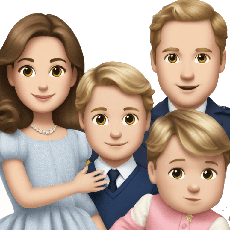 William and Kate middleton and prince george and princess charlotte and prince louis  emoji