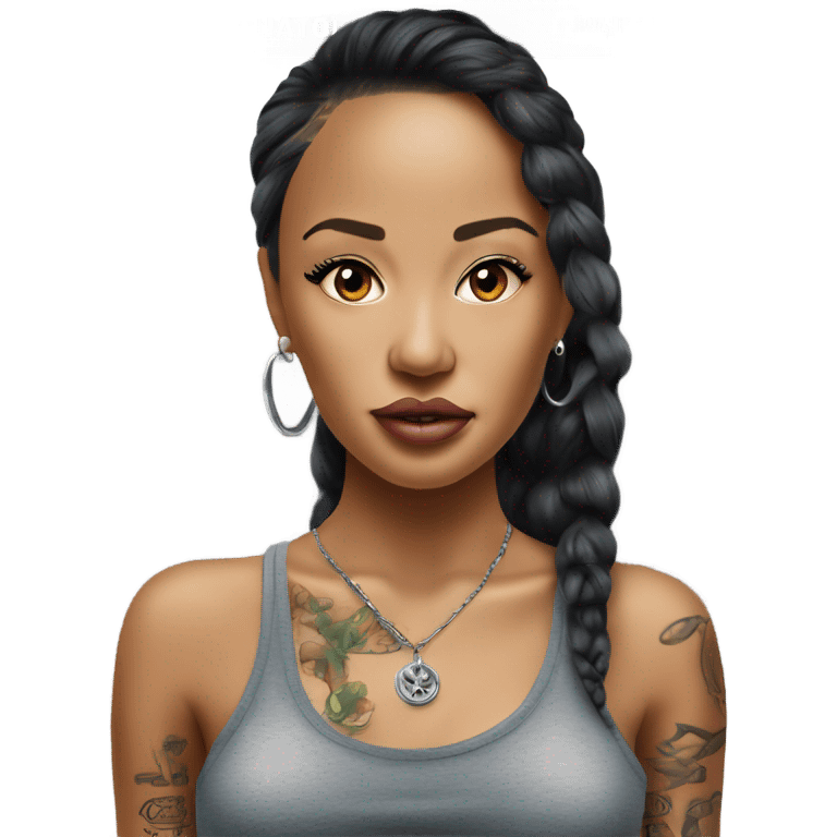 3d Hyper Realistic tattoo Karrueche Tran photo  emoji