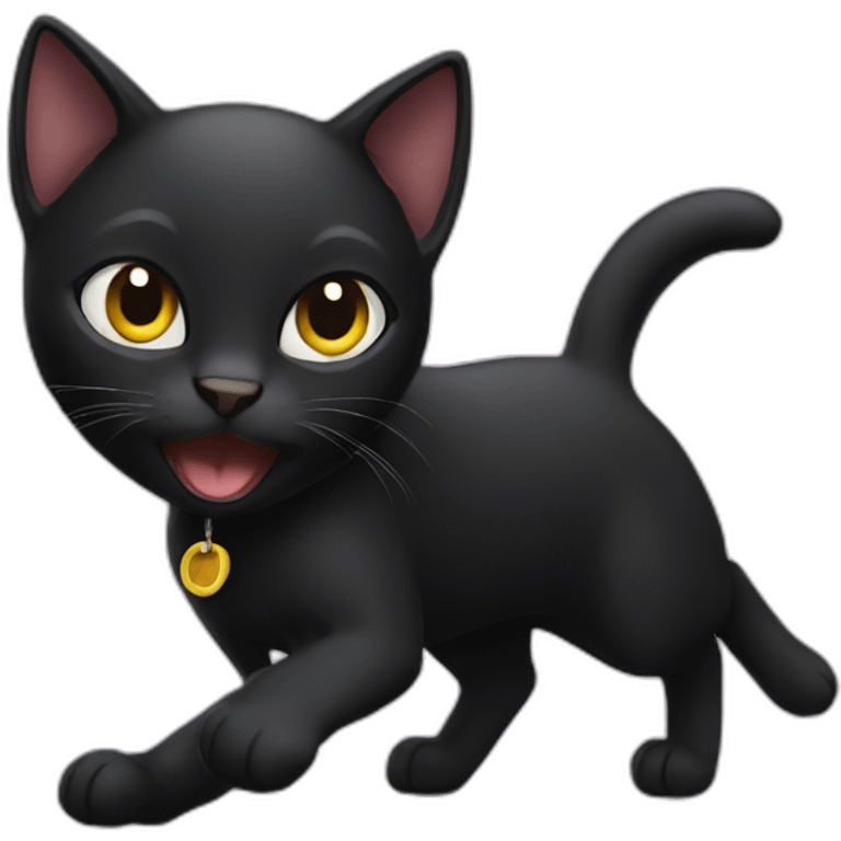 black cat stealing emoji