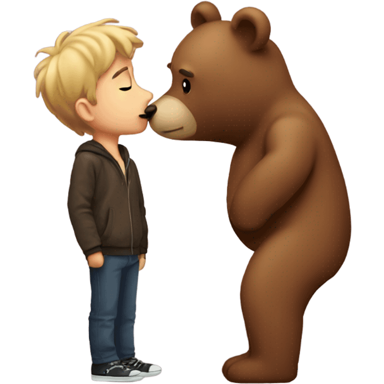 Hot boy kissing bear emoji