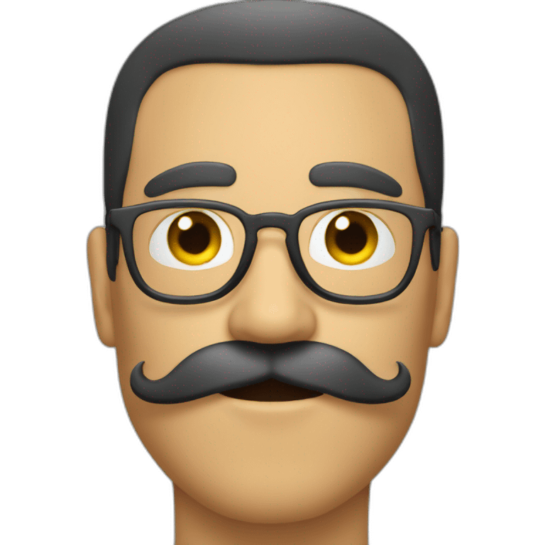 Homme avec moustache carré emoji