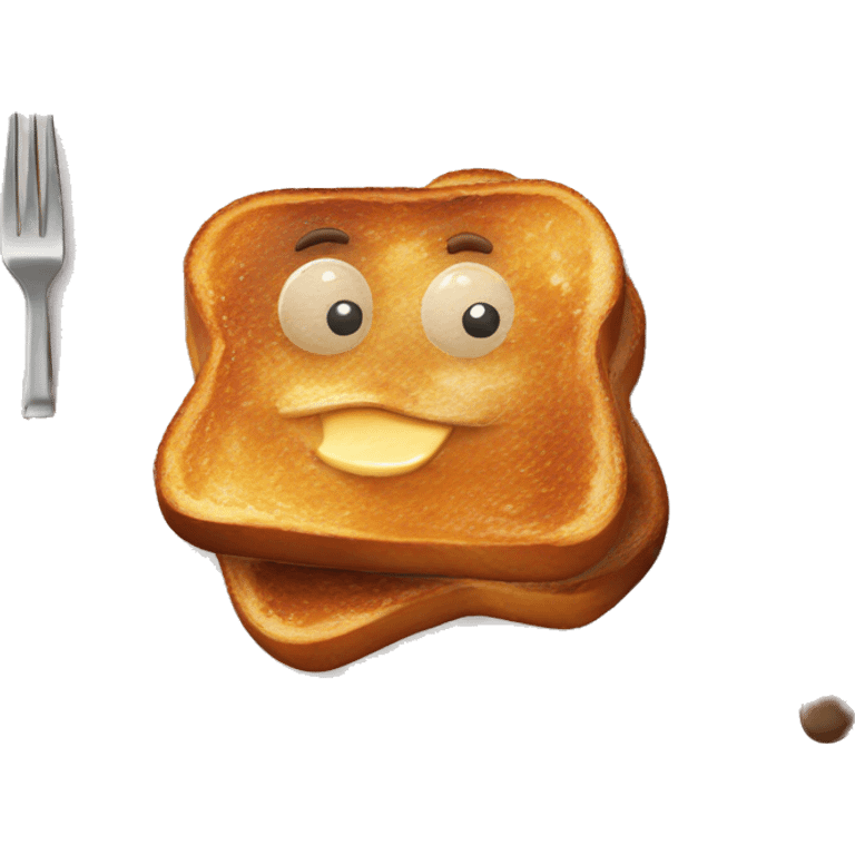 delicious  french toast in plate emoji