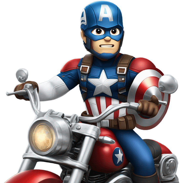 easy rider captain america on chopper motorcycle emoji