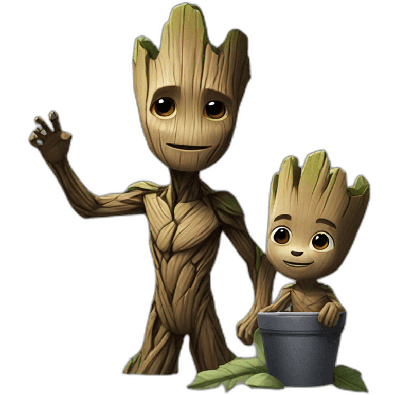 Groot and rocket emoji