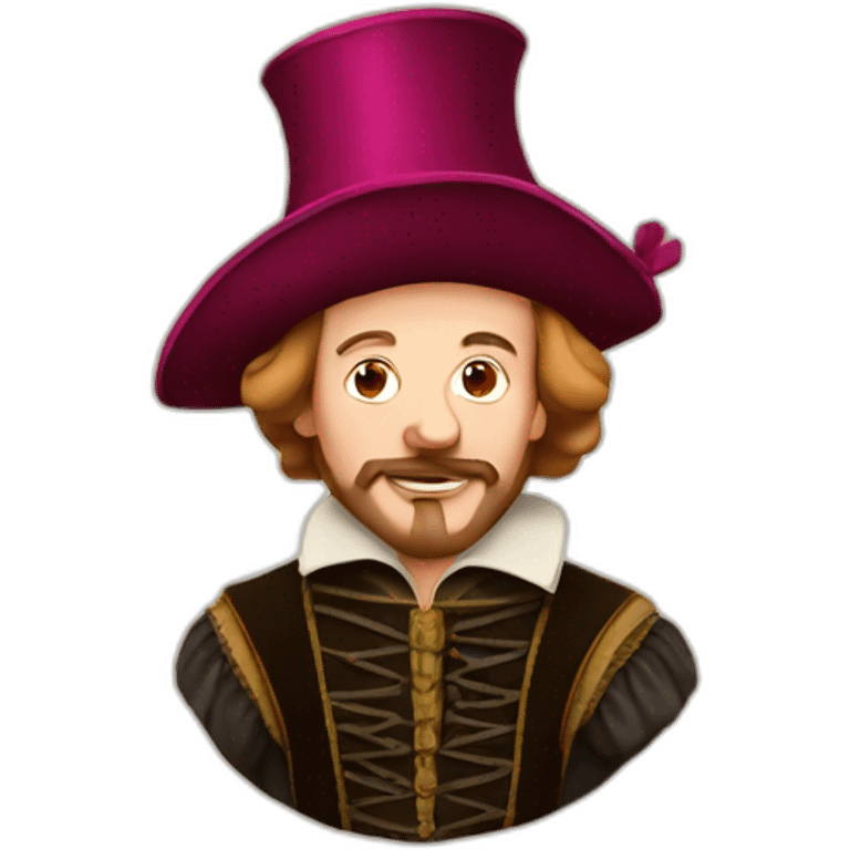 shakespeare with a birthday hat emoji