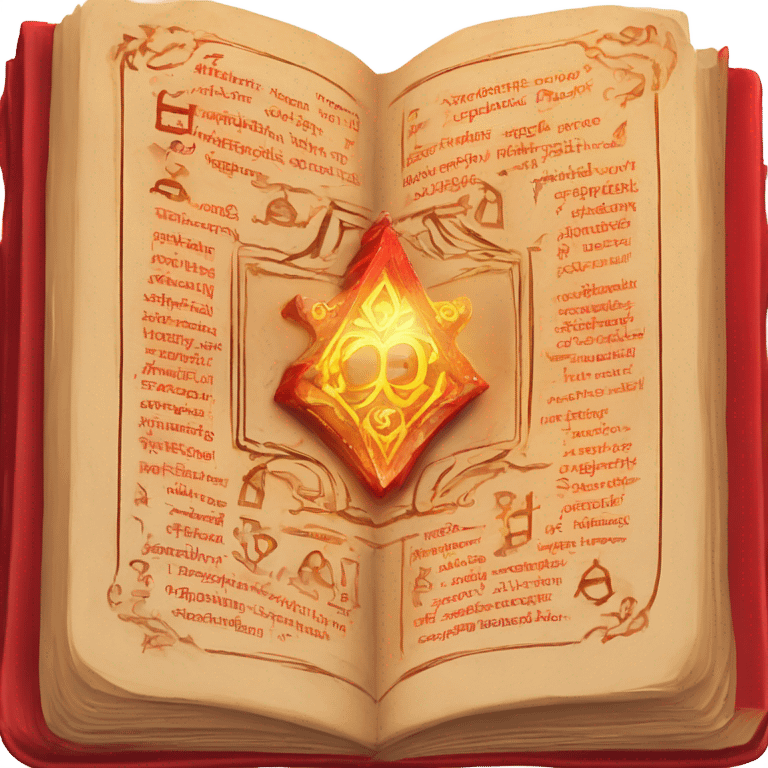 red magical elemental book emoji