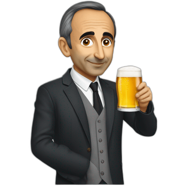 Eric Zemmour buvant une bière  emoji