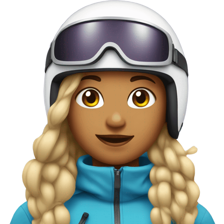 Ski girl with hair out of helmet  emoji